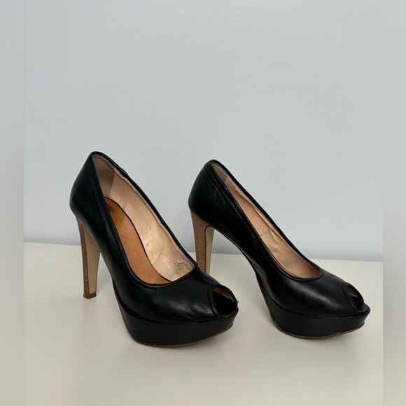 PREGUNTA  Luxury Women’s Black Peep Toe platform Pumps S: 8 Genuine Leather - Picture 3 of 11